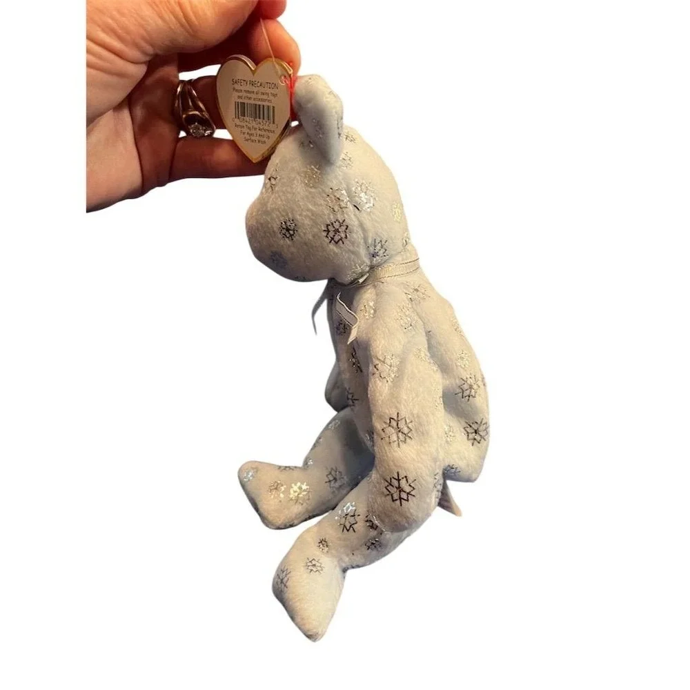 Ty Beanie Babies Flaky‎ the Bear Blue Plush with Tags Rare Collectible